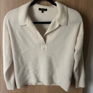 Quince Cream Collared Blouse